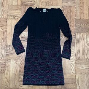 Missoni Chevron Zig Zag Knee Length Long Sleeve Dress Size 4 Cocktail